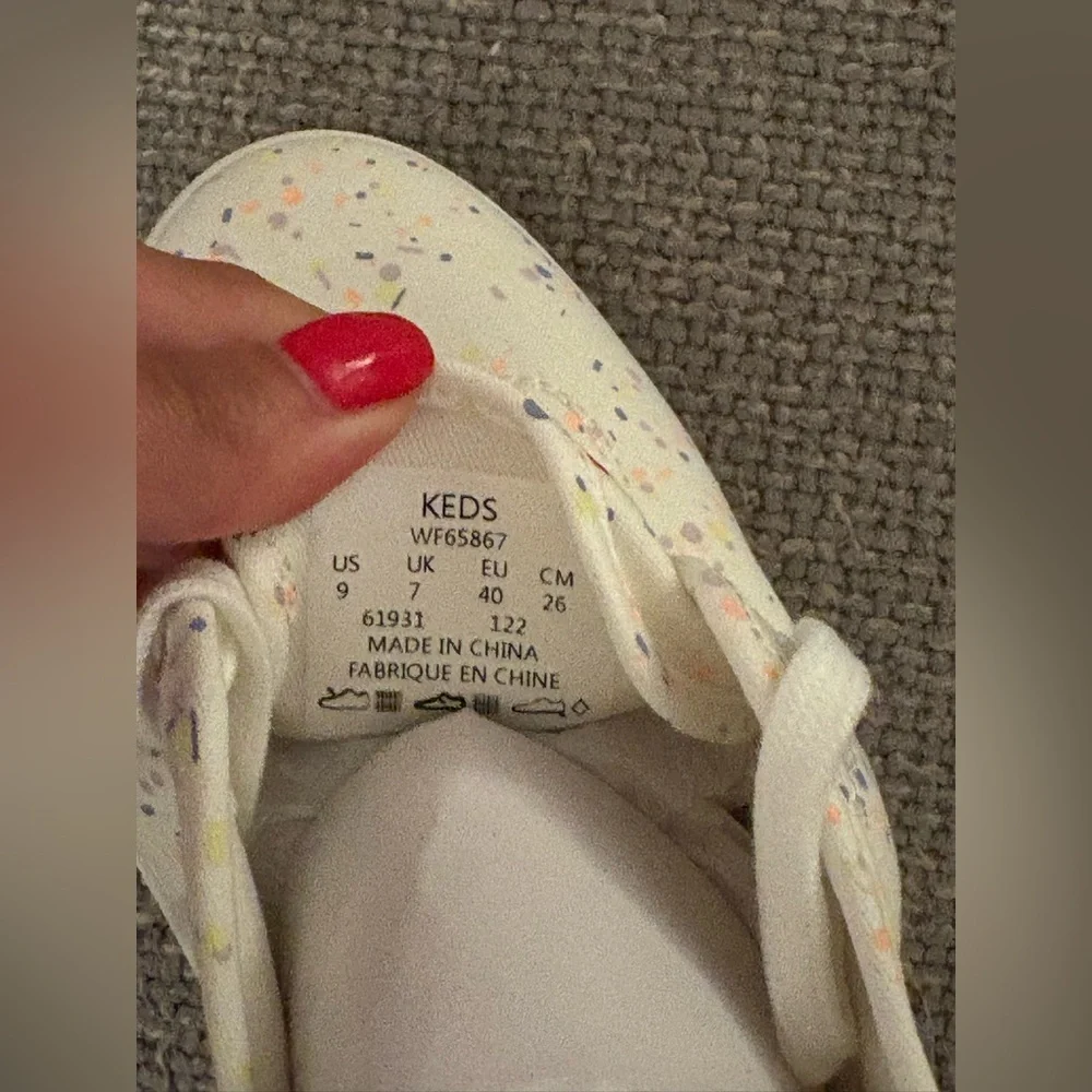 Keds Breezie Confetti Canvas Sneakers White Multi 9 Women New in Box WF65867 - Picture 9 of 16